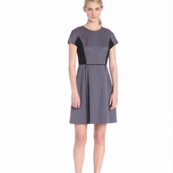 Rebecca Taylor Short Sleeve Snake Jacquard Fit and Flare Knit Dress Size 4 - Picture 2 of 8